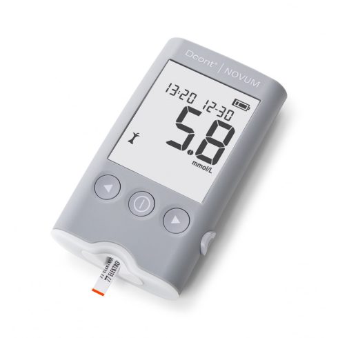 Dcont® NOVUM - vércukormérő szett (készülék, ujjbegyszúró készülék, 8 db vérvételi lándzsa, zippzáras tok)